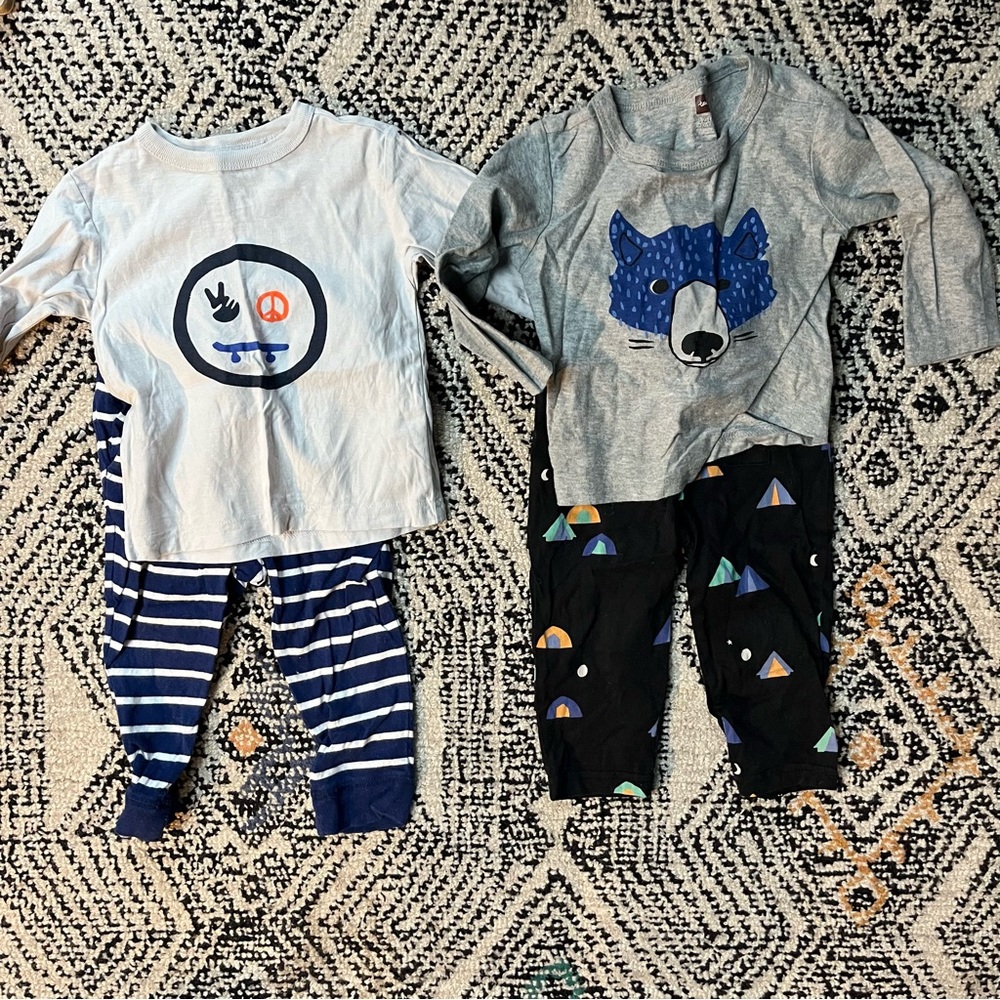 Tea Collection (2) pant and long sleeved shirt sets for boys